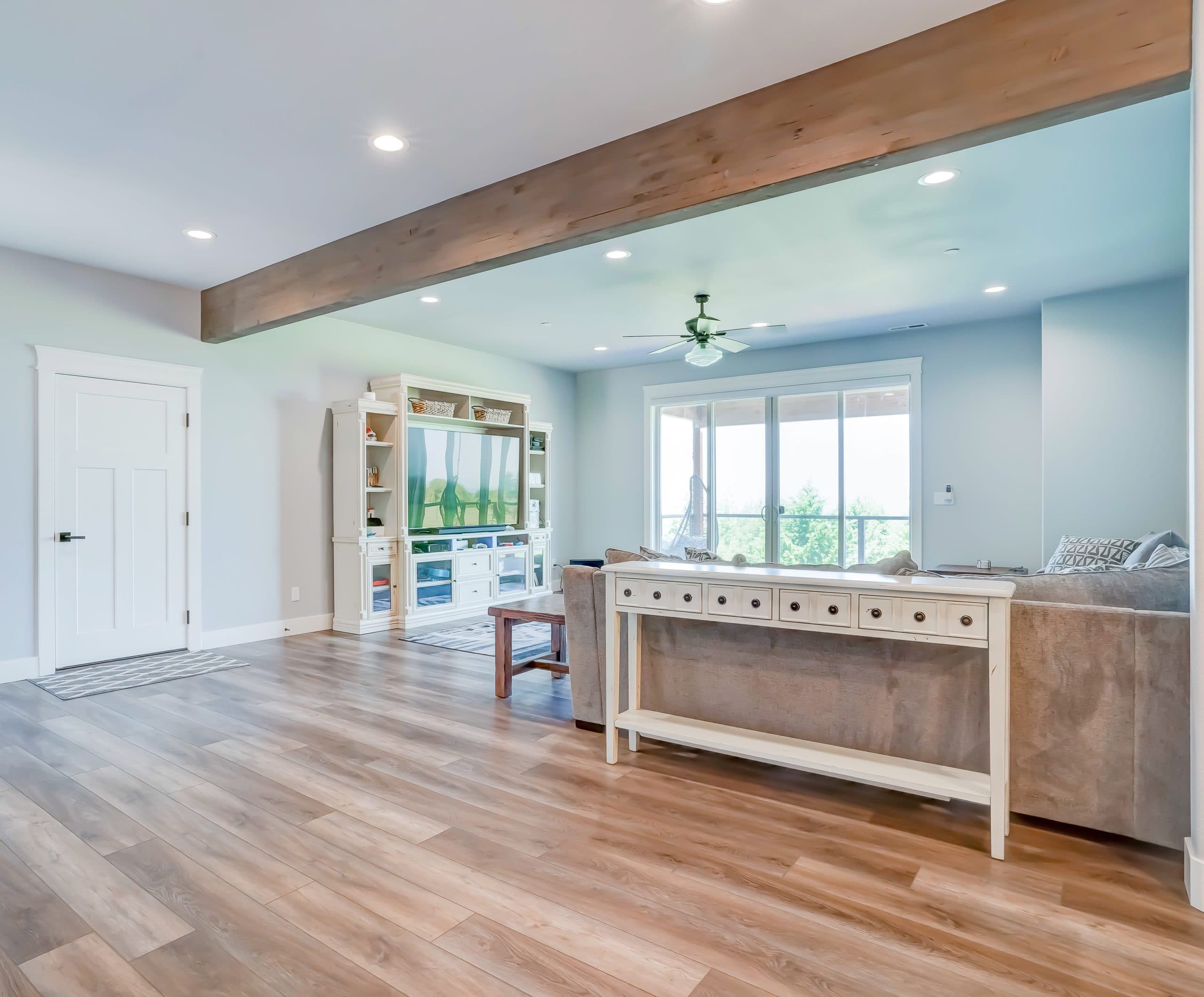 Open Concept Living Room with Hardwood Floors