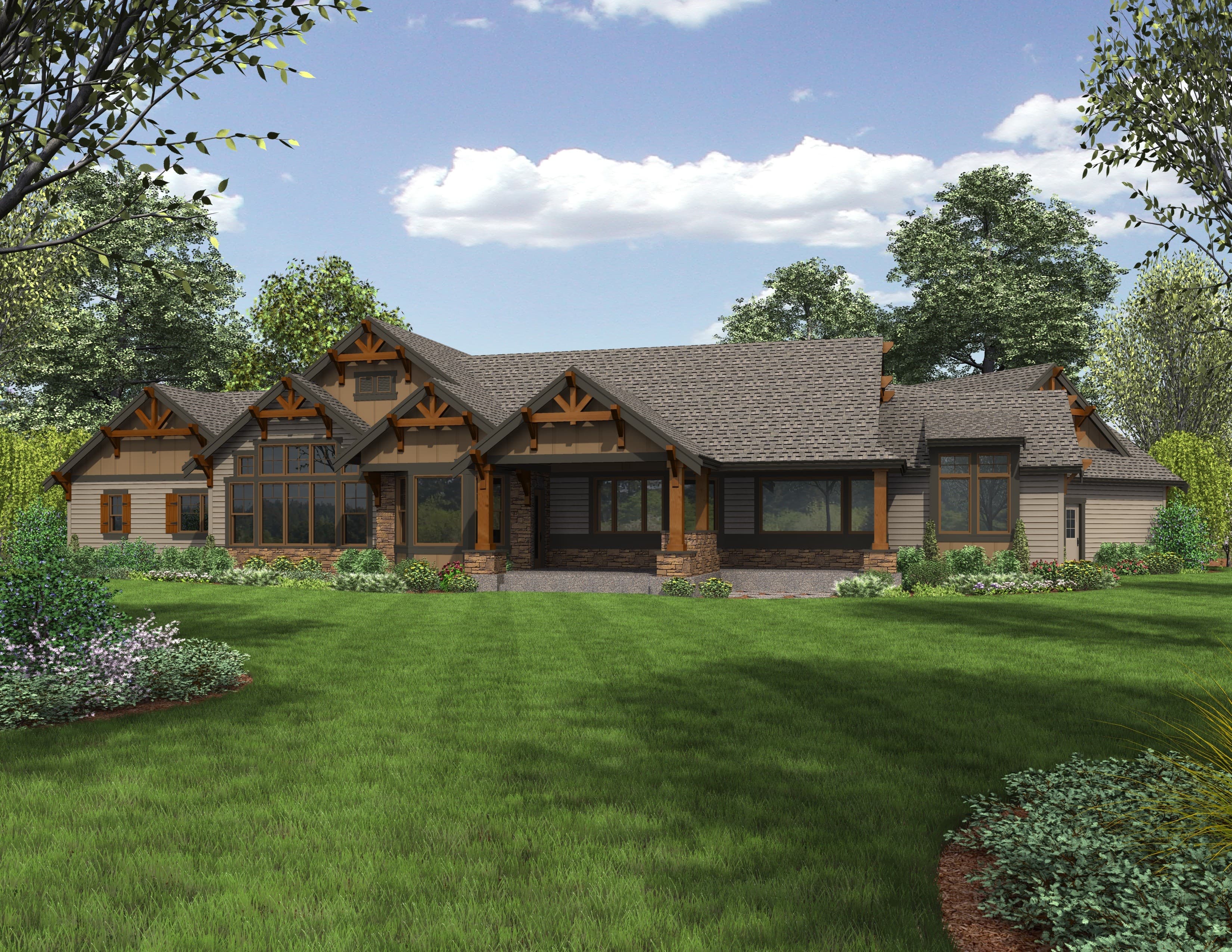 Custom transitional craftsman home exterior in the Dundee Hills of Oregon wine country